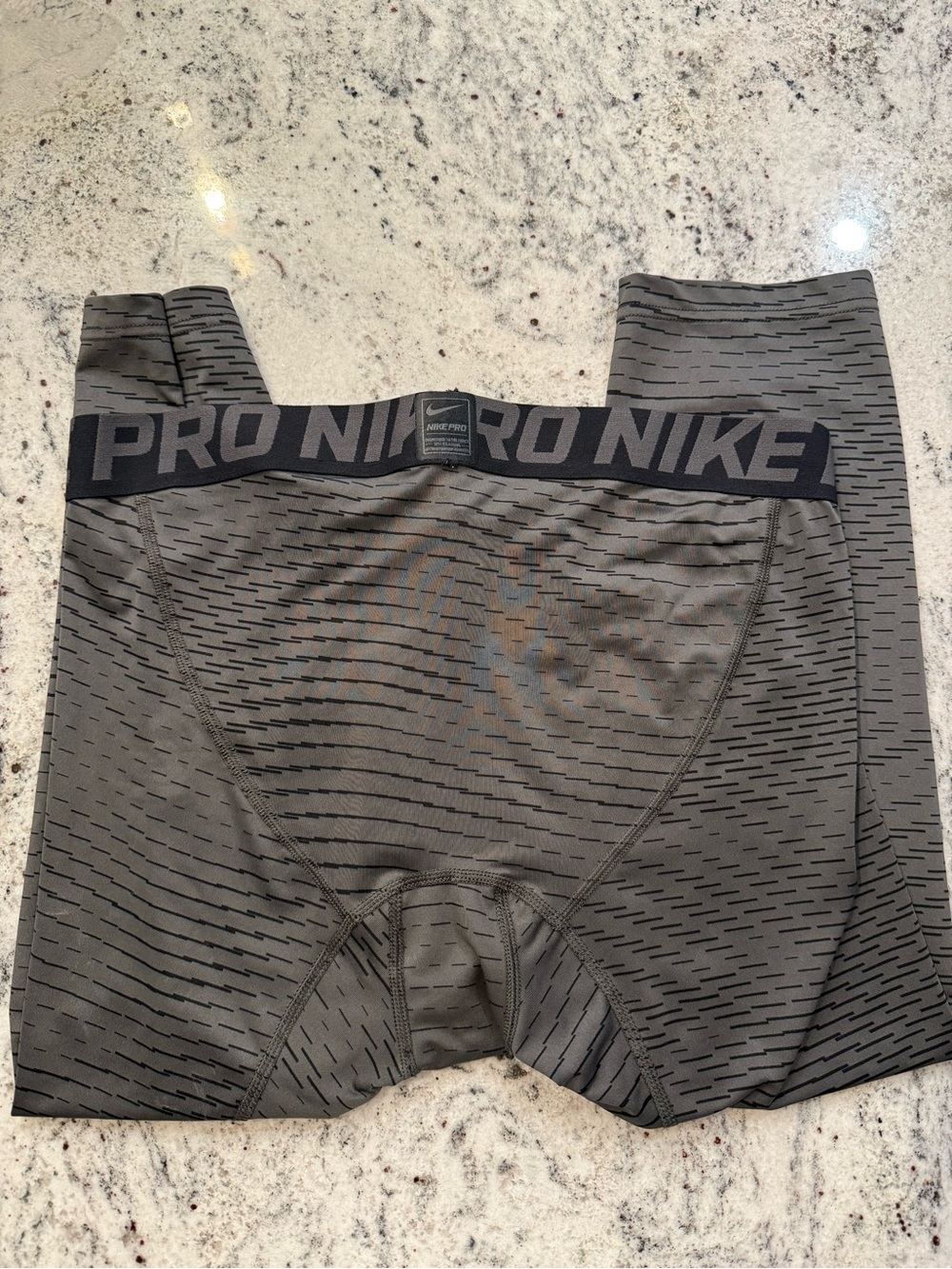 Nike Grey and Black Pro Compression Pants